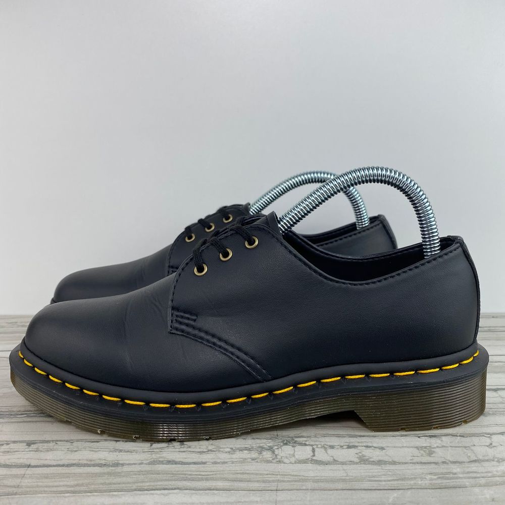 Dr. Martens Black Oxford Shoes with Yellow Stitching